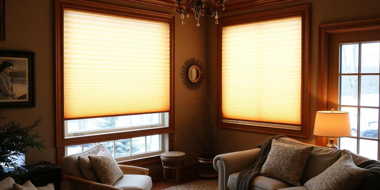Energy efficient cellular shades in a Canadian home during winter